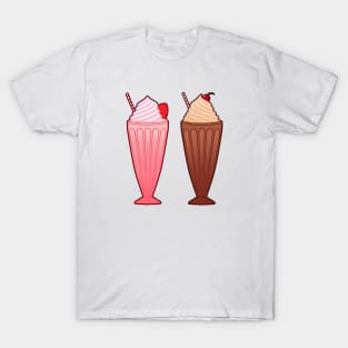 Strawberry and Chocolate Milkshakes T-Shirt